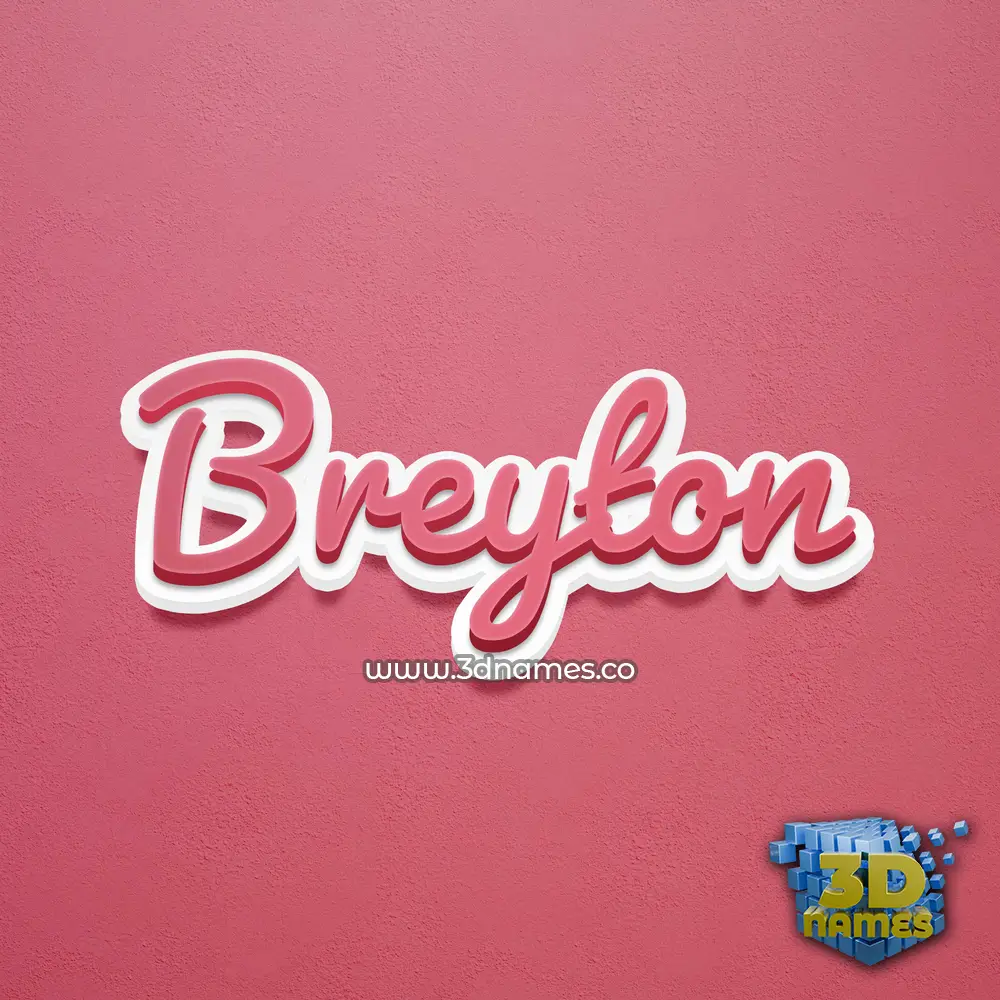 breyton in Red Scribble style - 3D name wallpaper