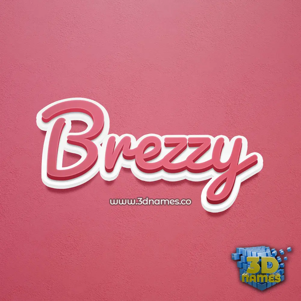 brezzy in Red Scribble style - 3D name wallpaper