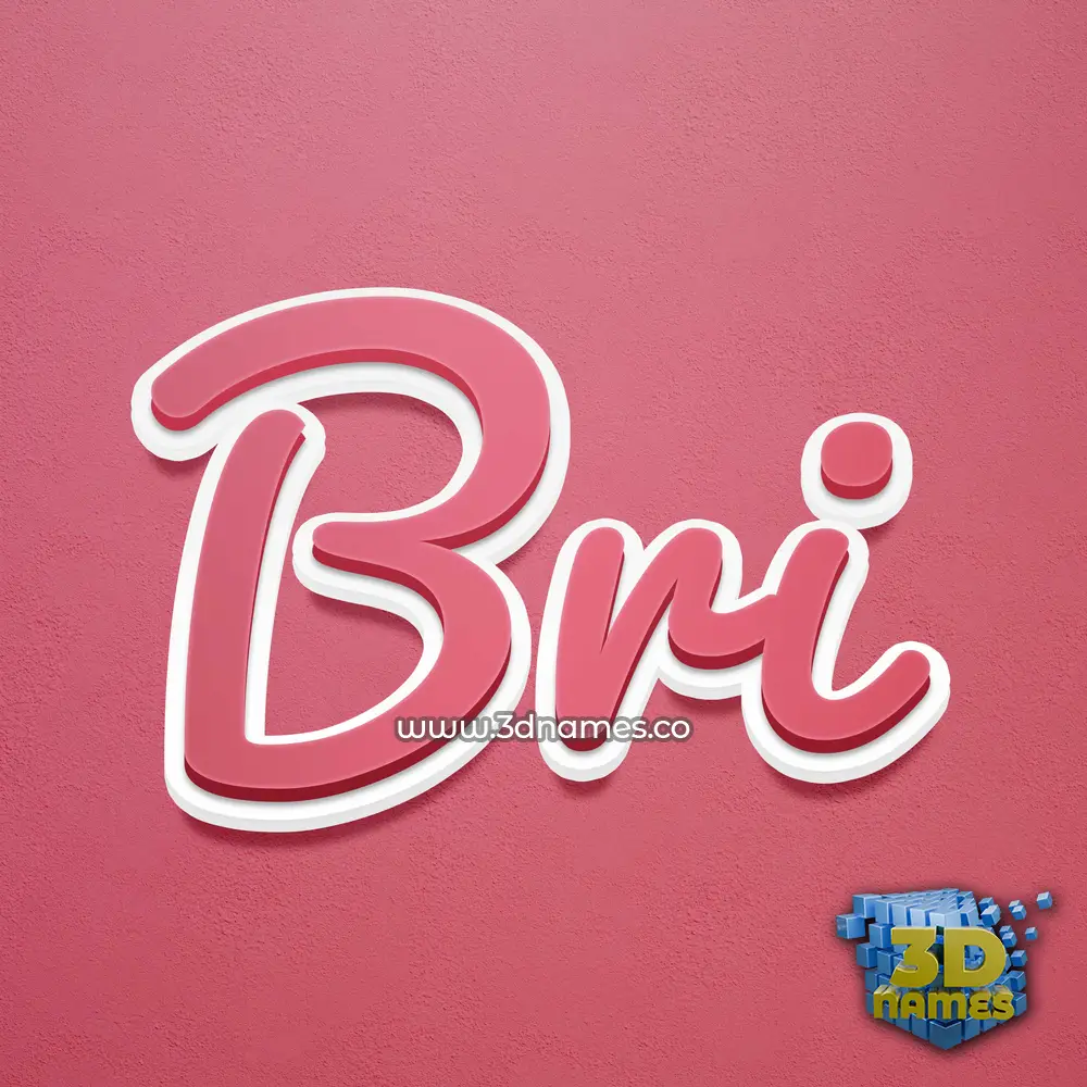 bri in Red Scribble style - 3D name wallpaper