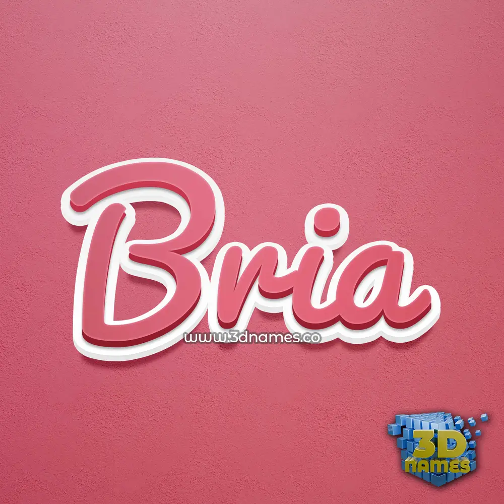 bria in Red Scribble style - 3D name wallpaper