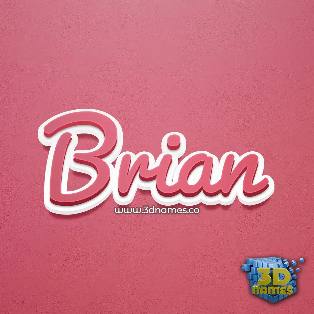 brian in Red Scribble style - 3D name wallpaper