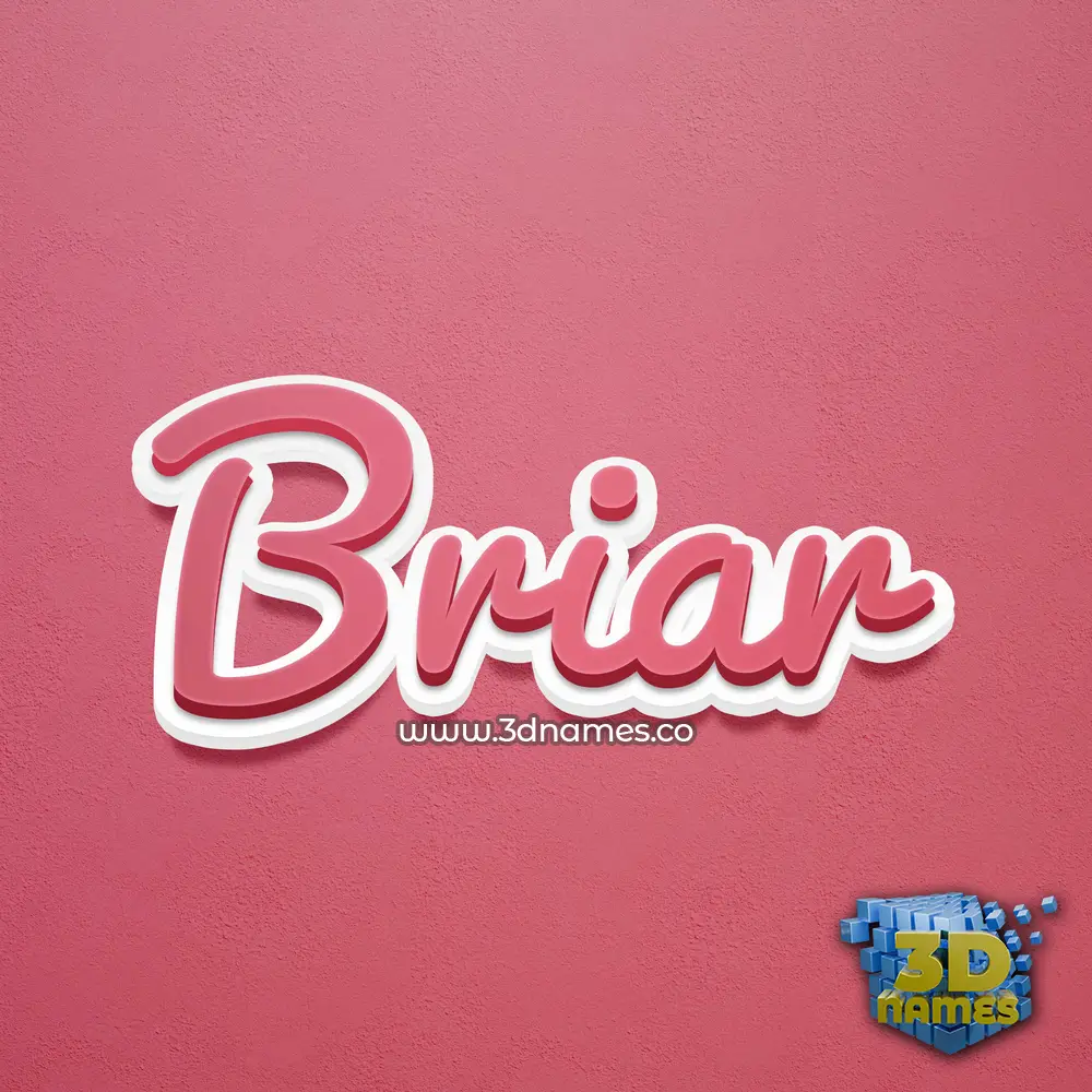 briar in Red Scribble style - 3D name wallpaper