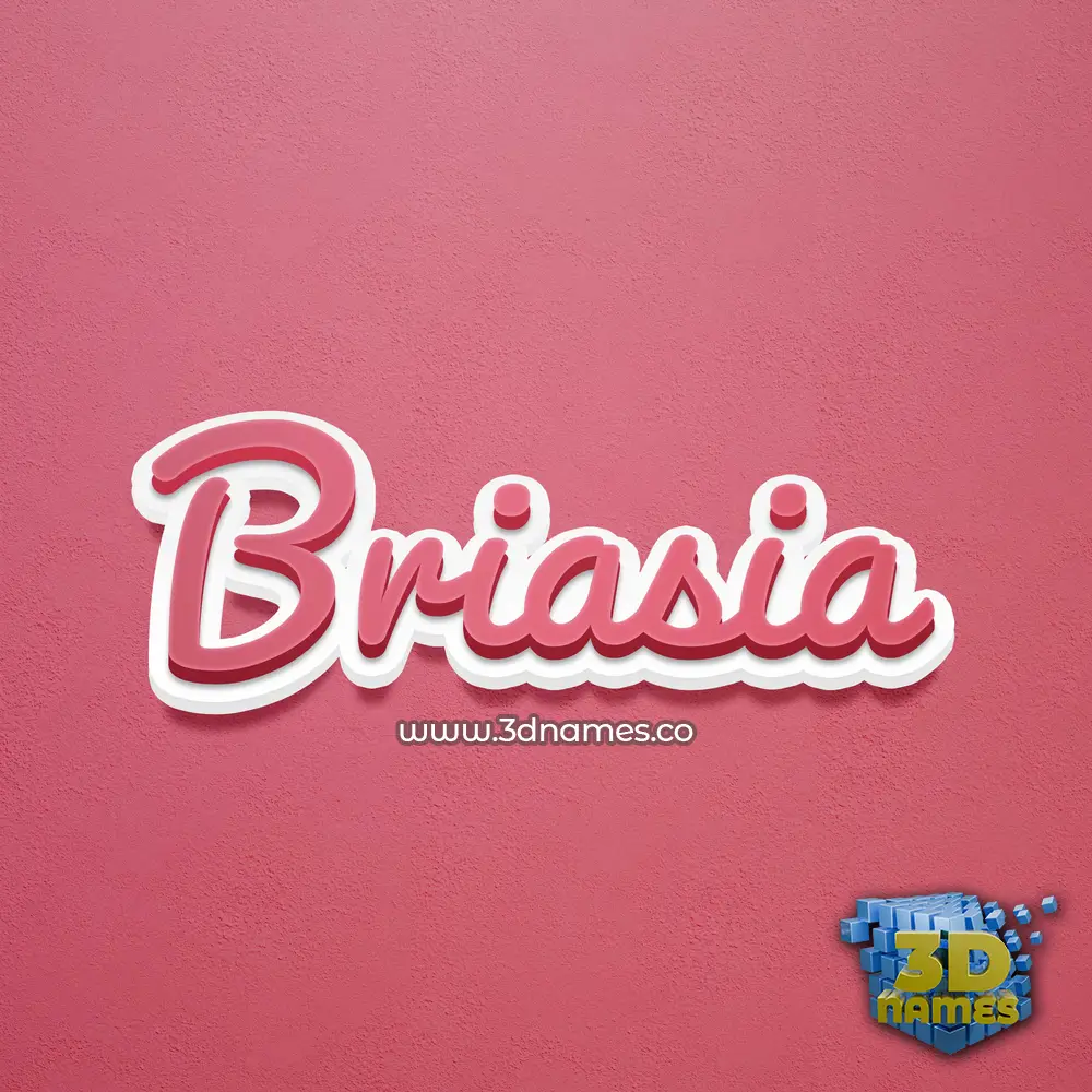 briasia in Red Scribble style - 3D name wallpaper