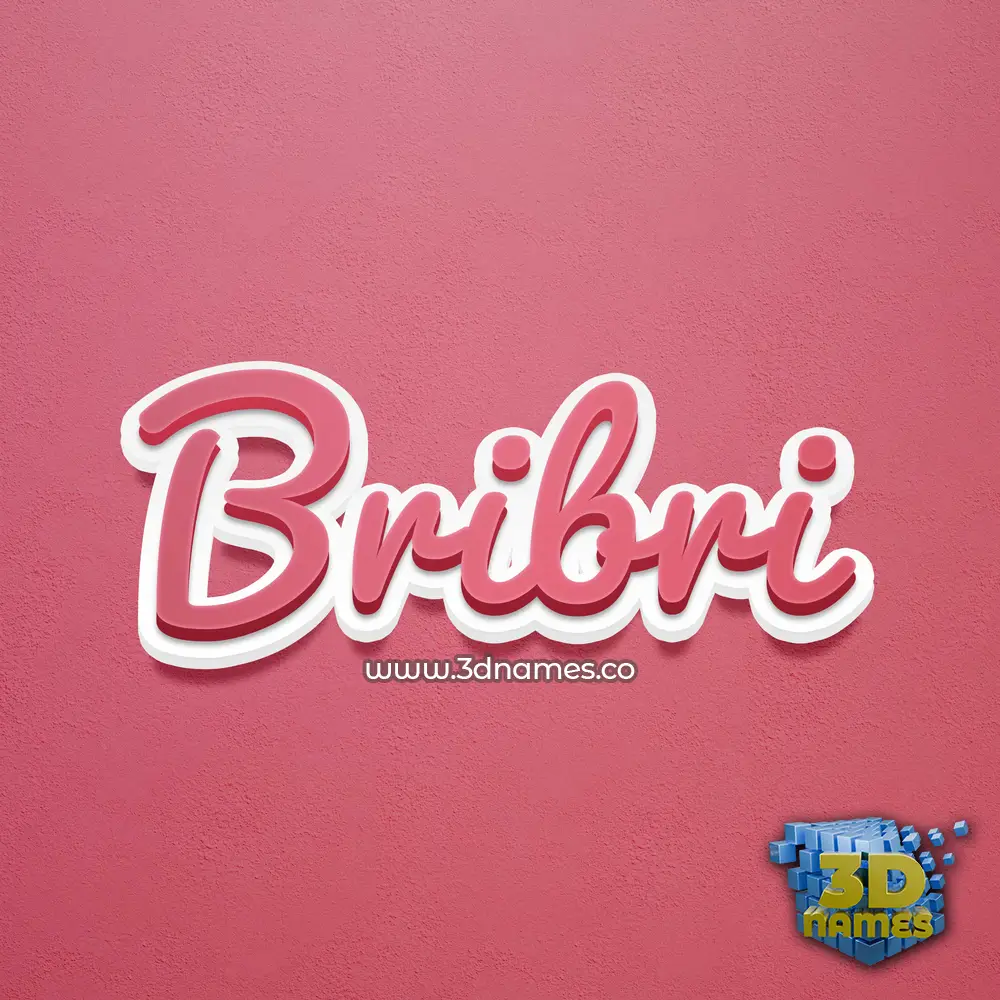 bribri in Red Scribble style - 3D name wallpaper