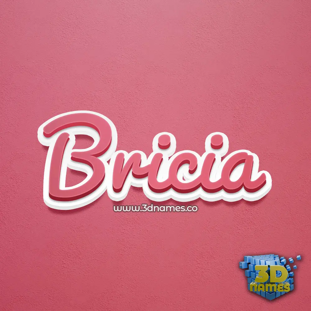 bricia in Red Scribble style - 3D name wallpaper