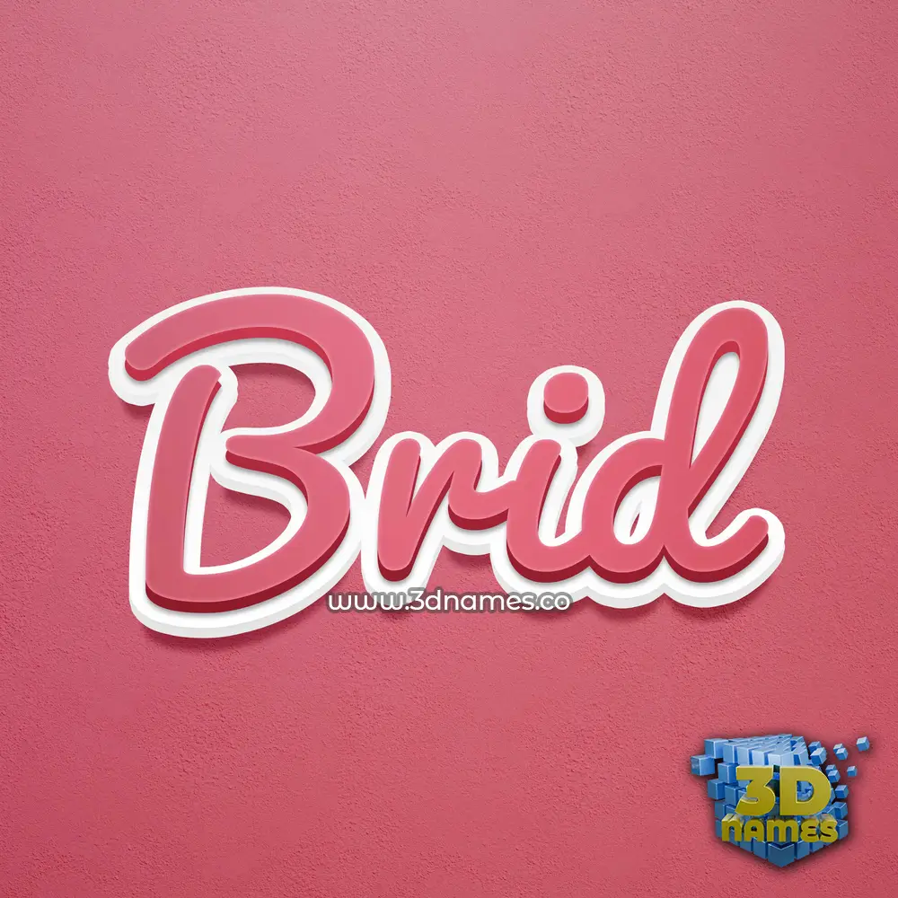 brid in Red Scribble style - 3D name wallpaper