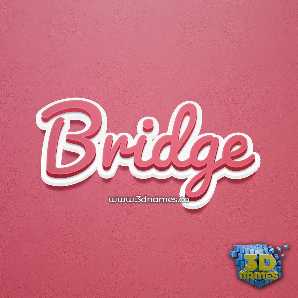 bridge in Red Scribble style - 3D name wallpaper