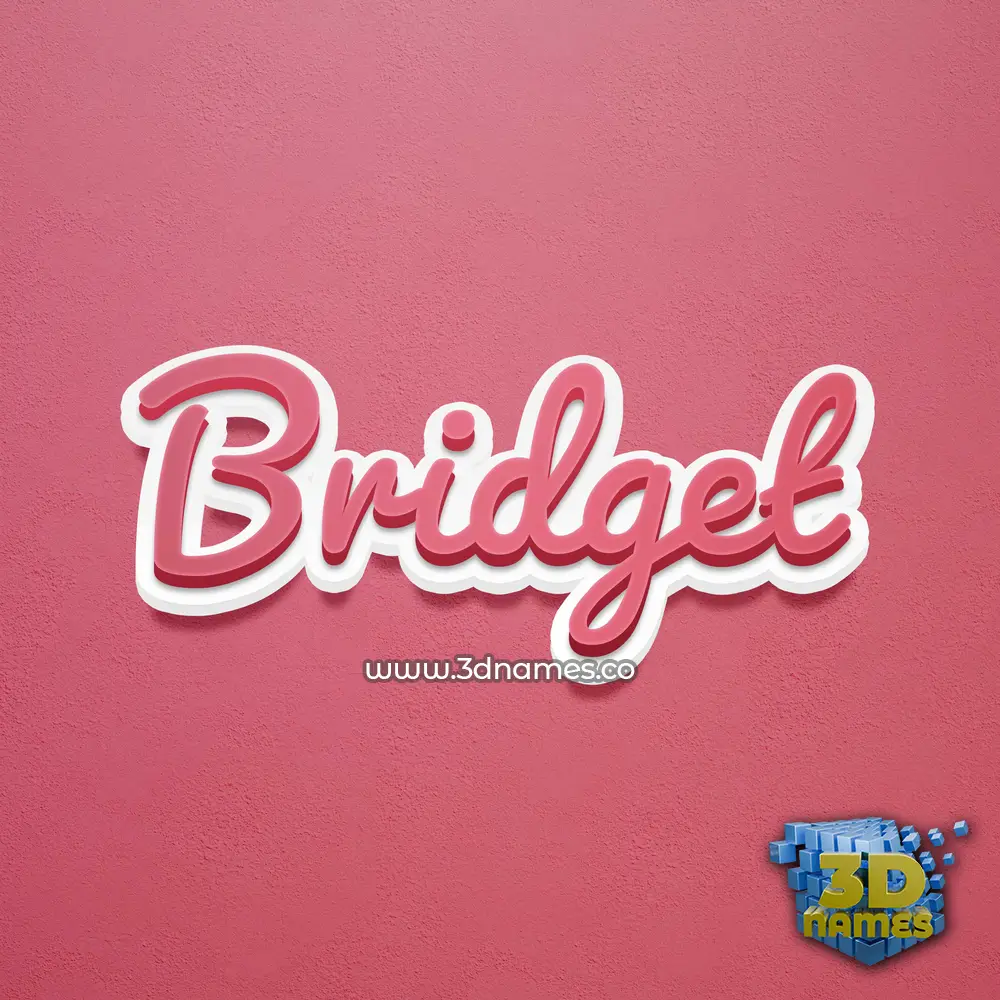 bridget in Red Scribble style - 3D name wallpaper