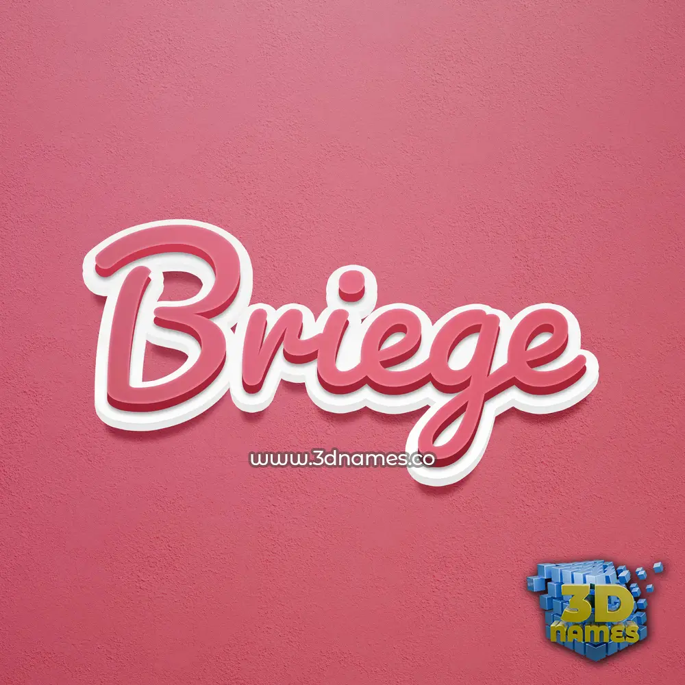 briege in Red Scribble style - 3D name wallpaper