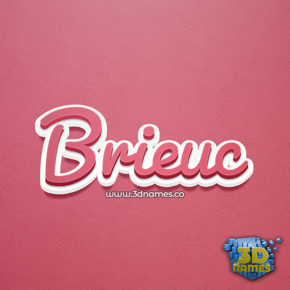 brieuc in Red Scribble style - 3D name wallpaper