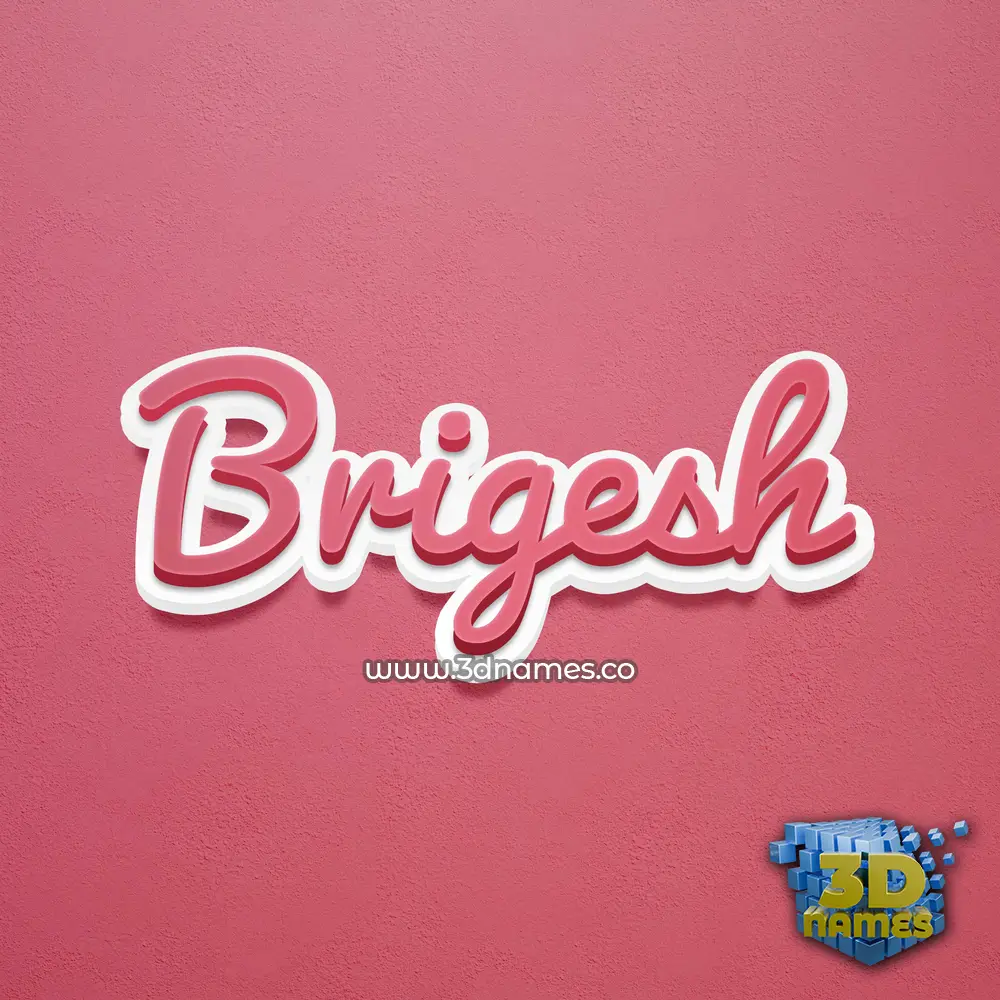 brigesh in Red Scribble style - 3D name wallpaper