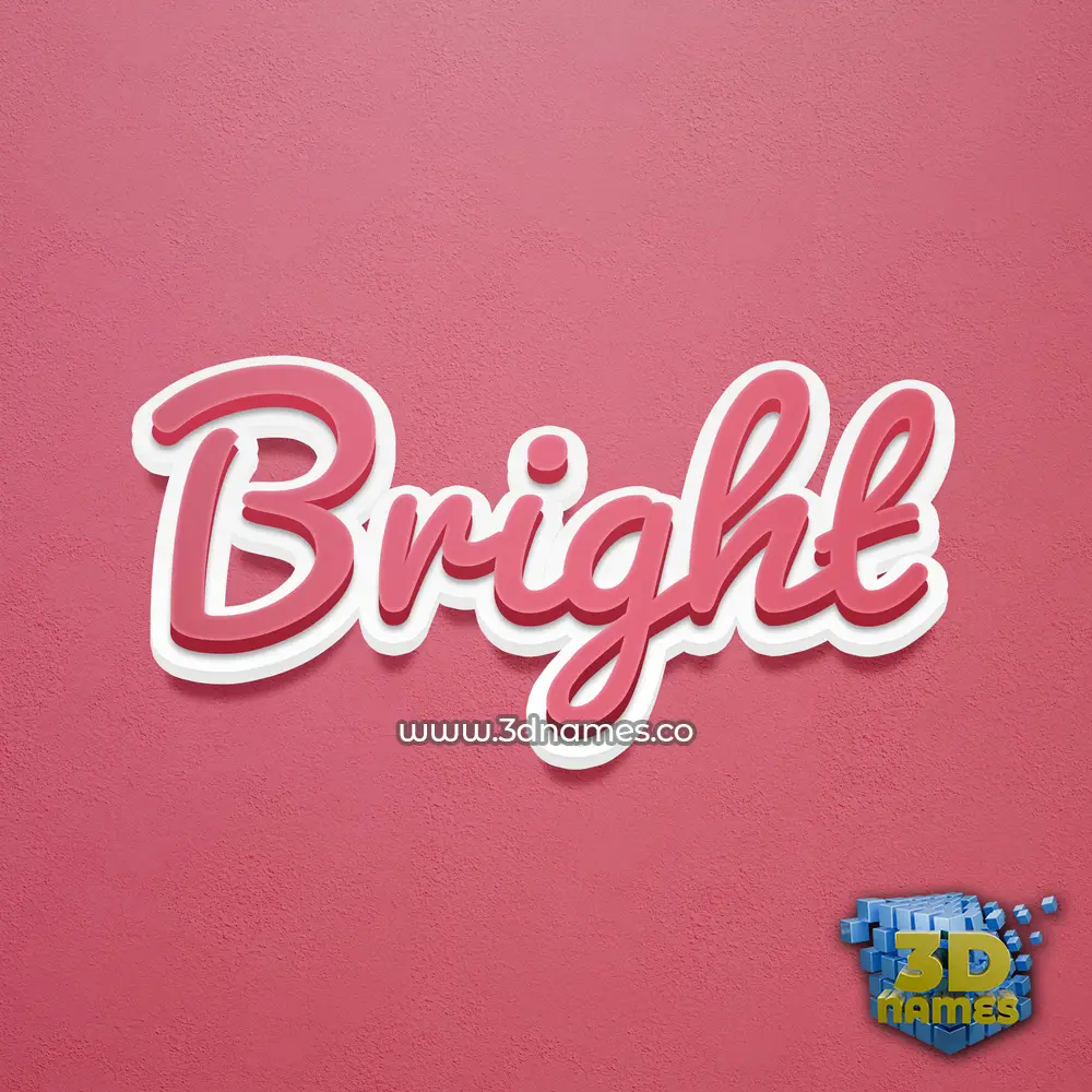 bright in Red Scribble style - 3D name wallpaper