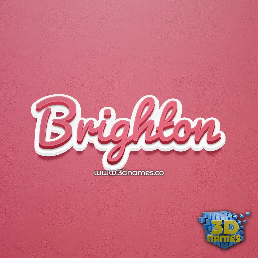 brighton in Red Scribble style - 3D name wallpaper