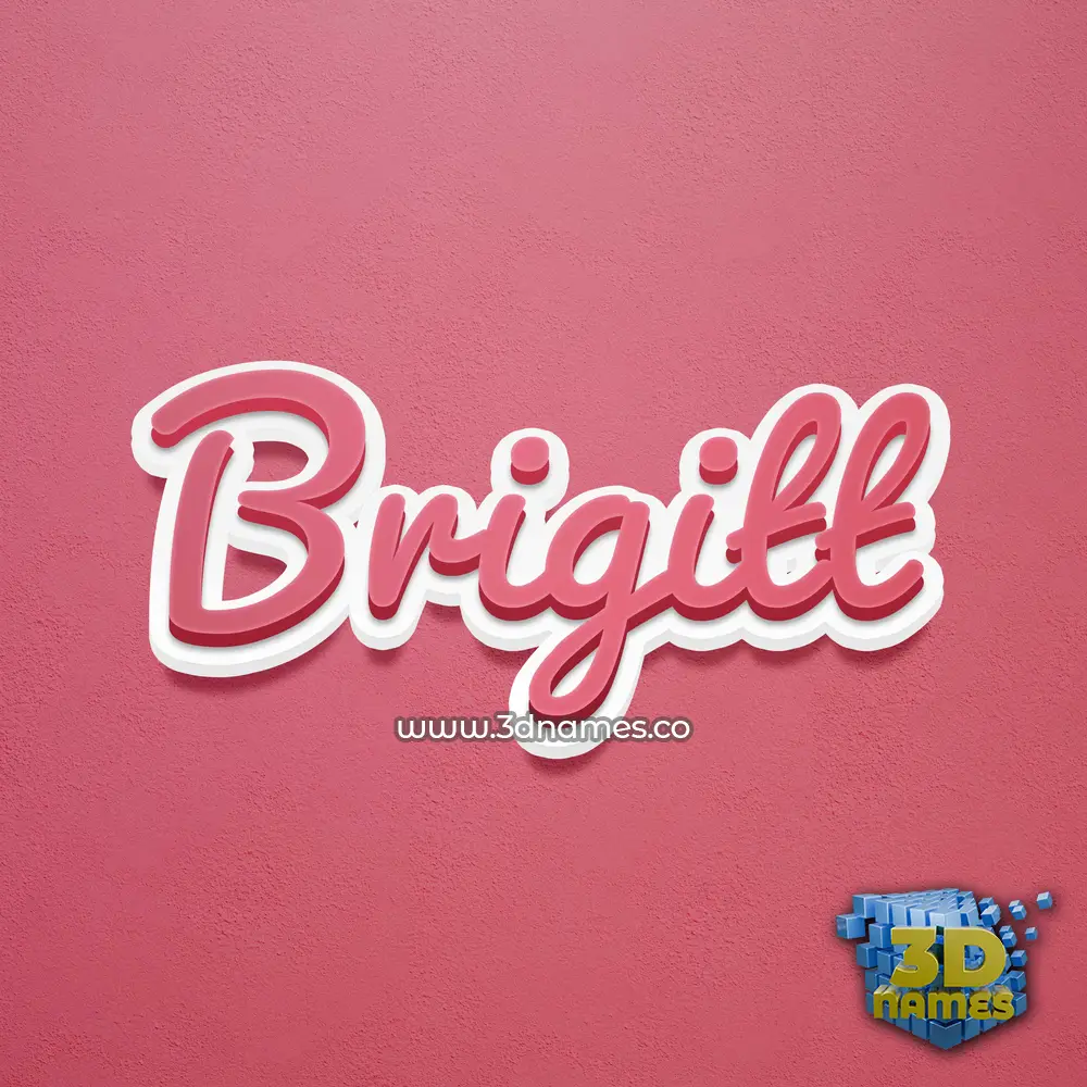 brigitt in Red Scribble style - 3D name wallpaper
