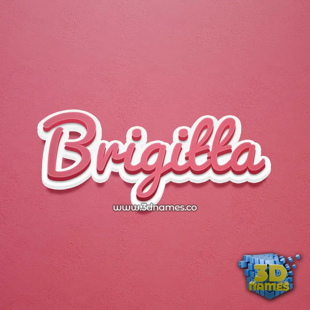 brigitta in Red Scribble style - 3D name wallpaper