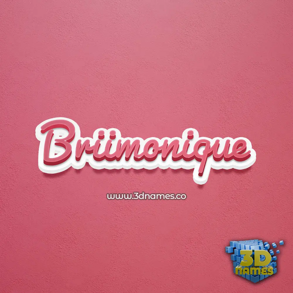 briimonique in Red Scribble style - 3D name wallpaper