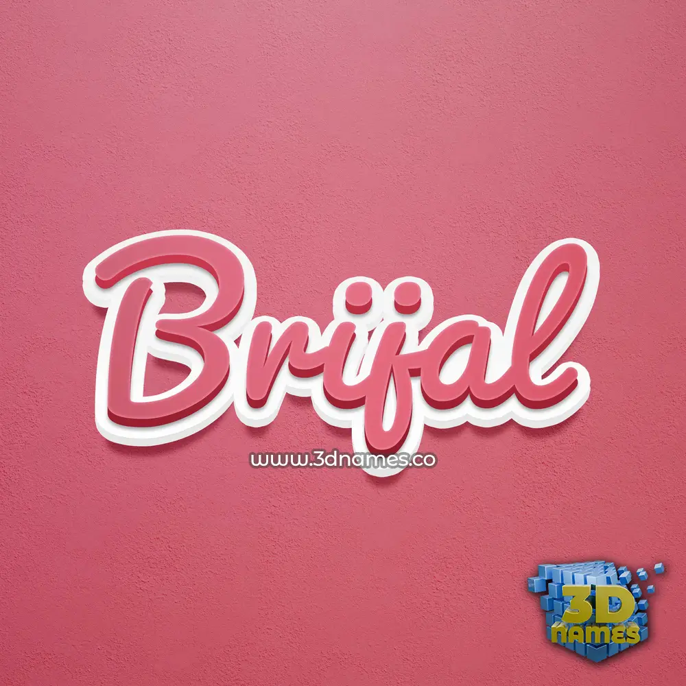 brijal in Red Scribble style - 3D name wallpaper