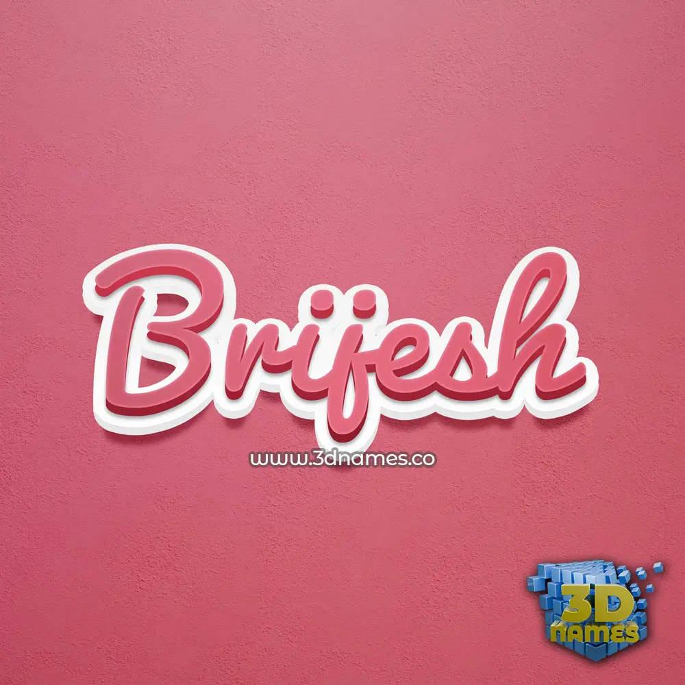 brijesh in Red Scribble style - 3D name wallpaper