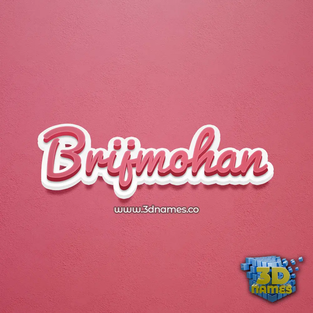 brijmohan in Red Scribble style - 3D name wallpaper