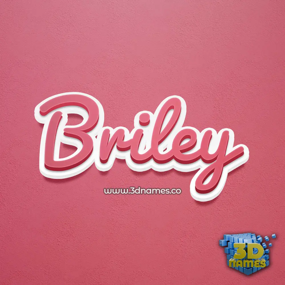 briley in Red Scribble style - 3D name wallpaper