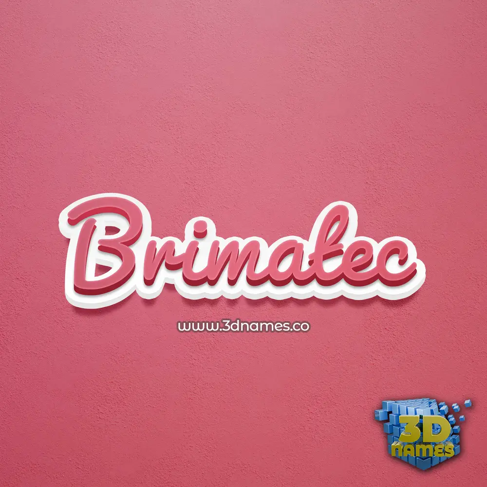 brimatec in Red Scribble style - 3D name wallpaper