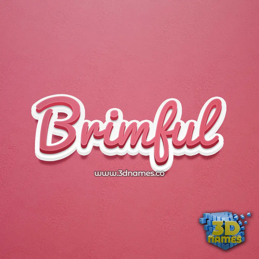 brimful in Red Scribble style - 3D name wallpaper