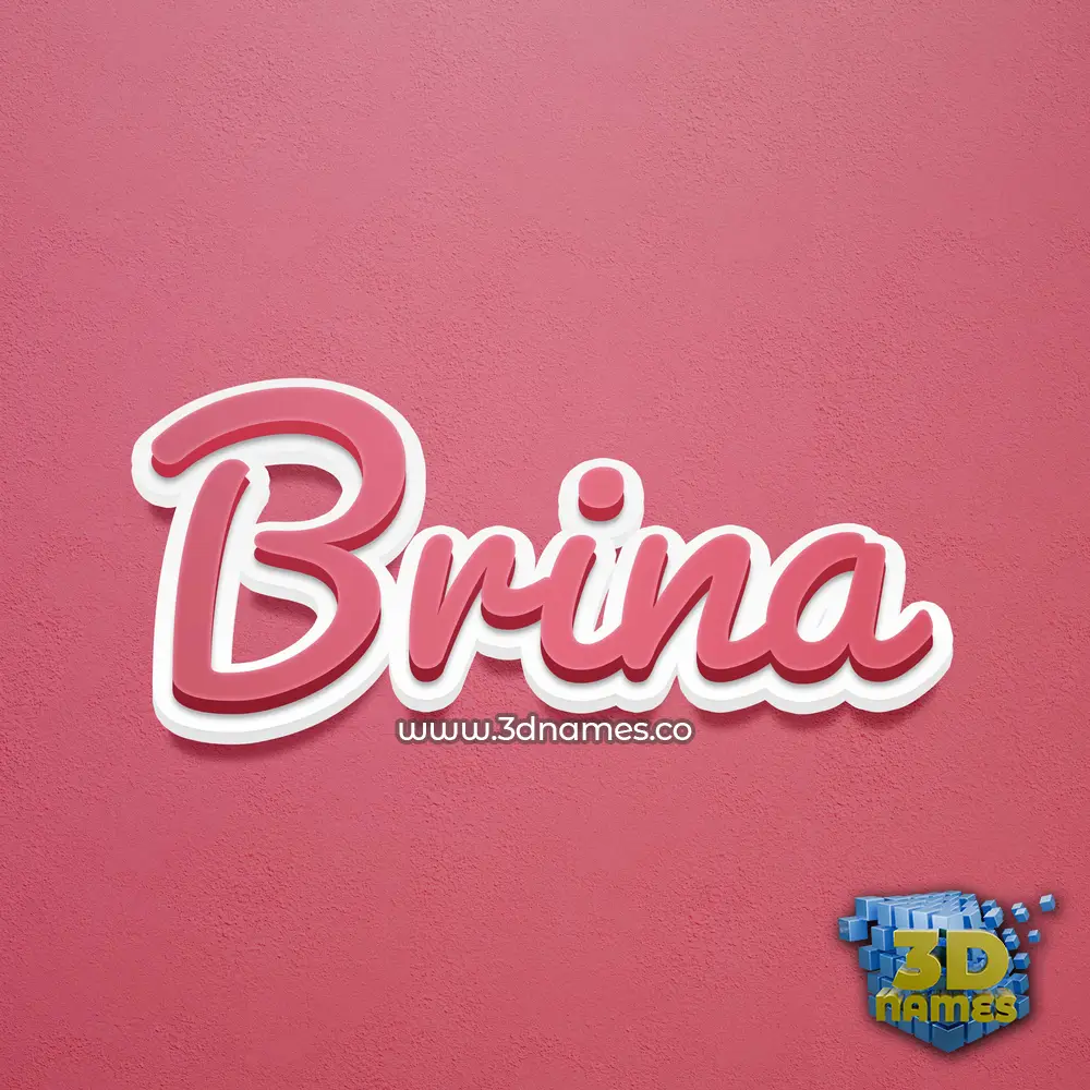 brina in Red Scribble style - 3D name wallpaper