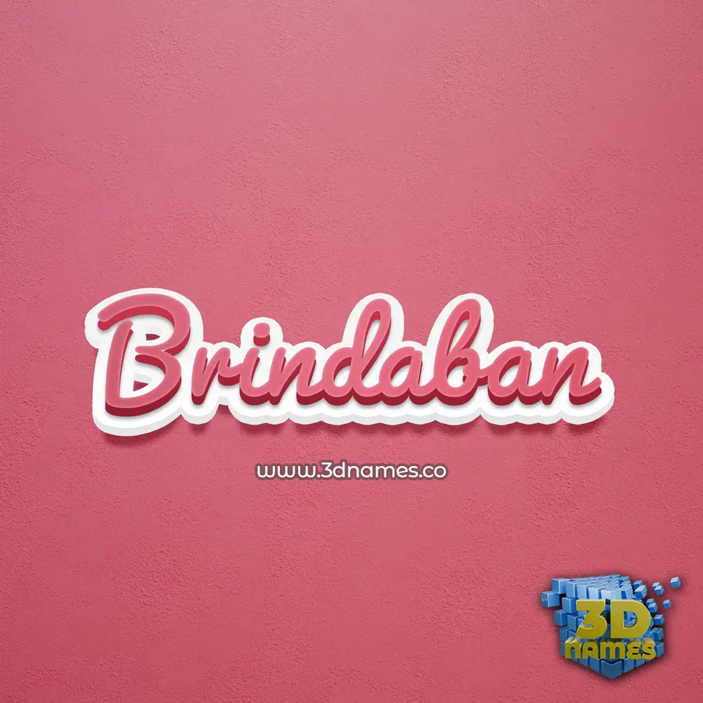 brindaban in Red Scribble style - 3D name wallpaper