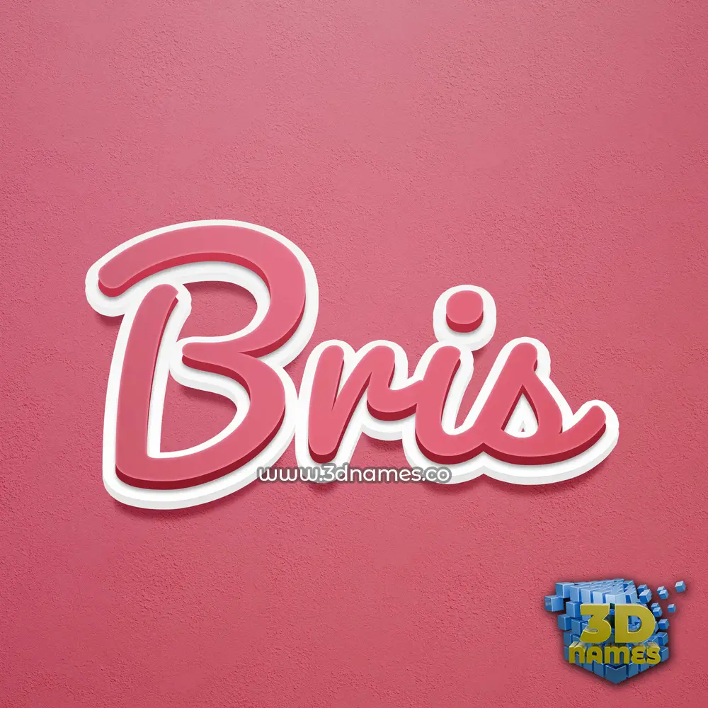 bris in Red Scribble style - 3D name wallpaper
