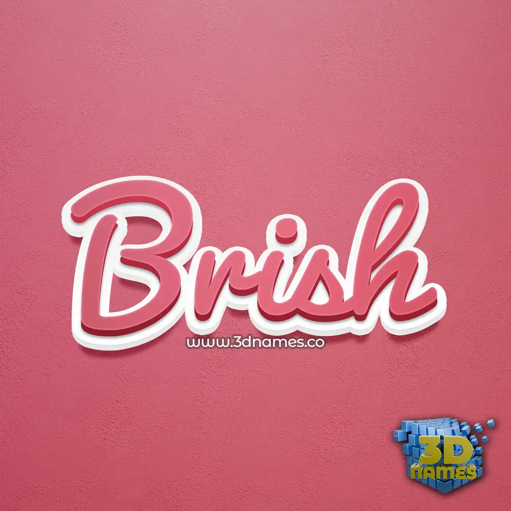 brish in Red Scribble style - 3D name wallpaper