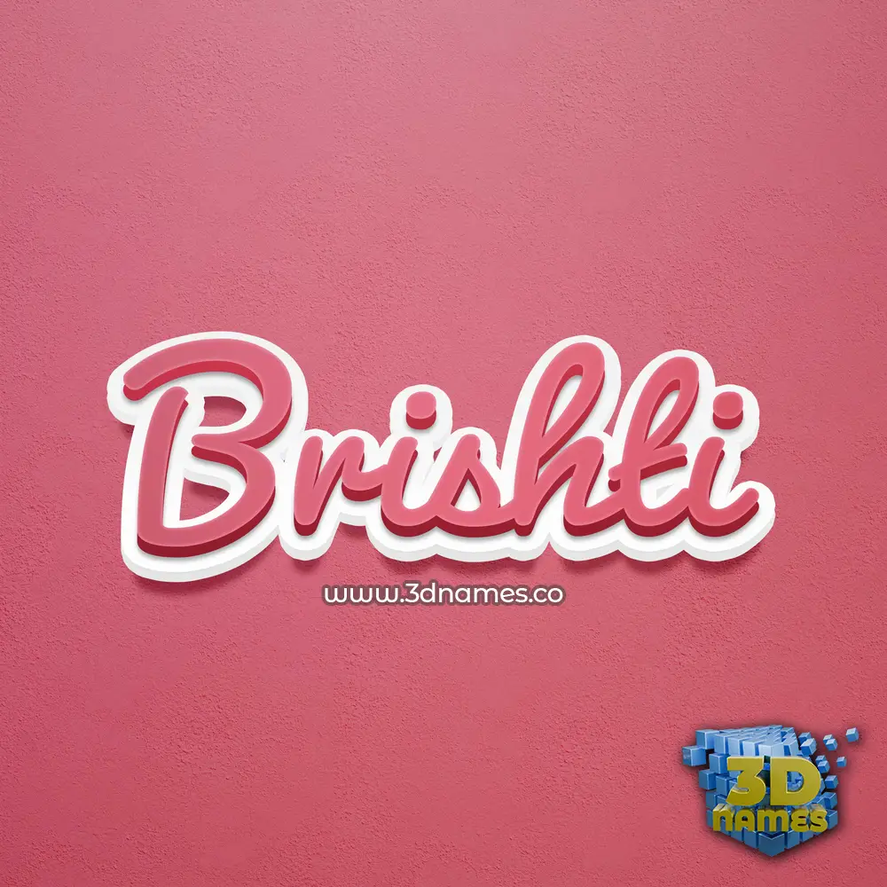brishti in Red Scribble style - 3D name wallpaper