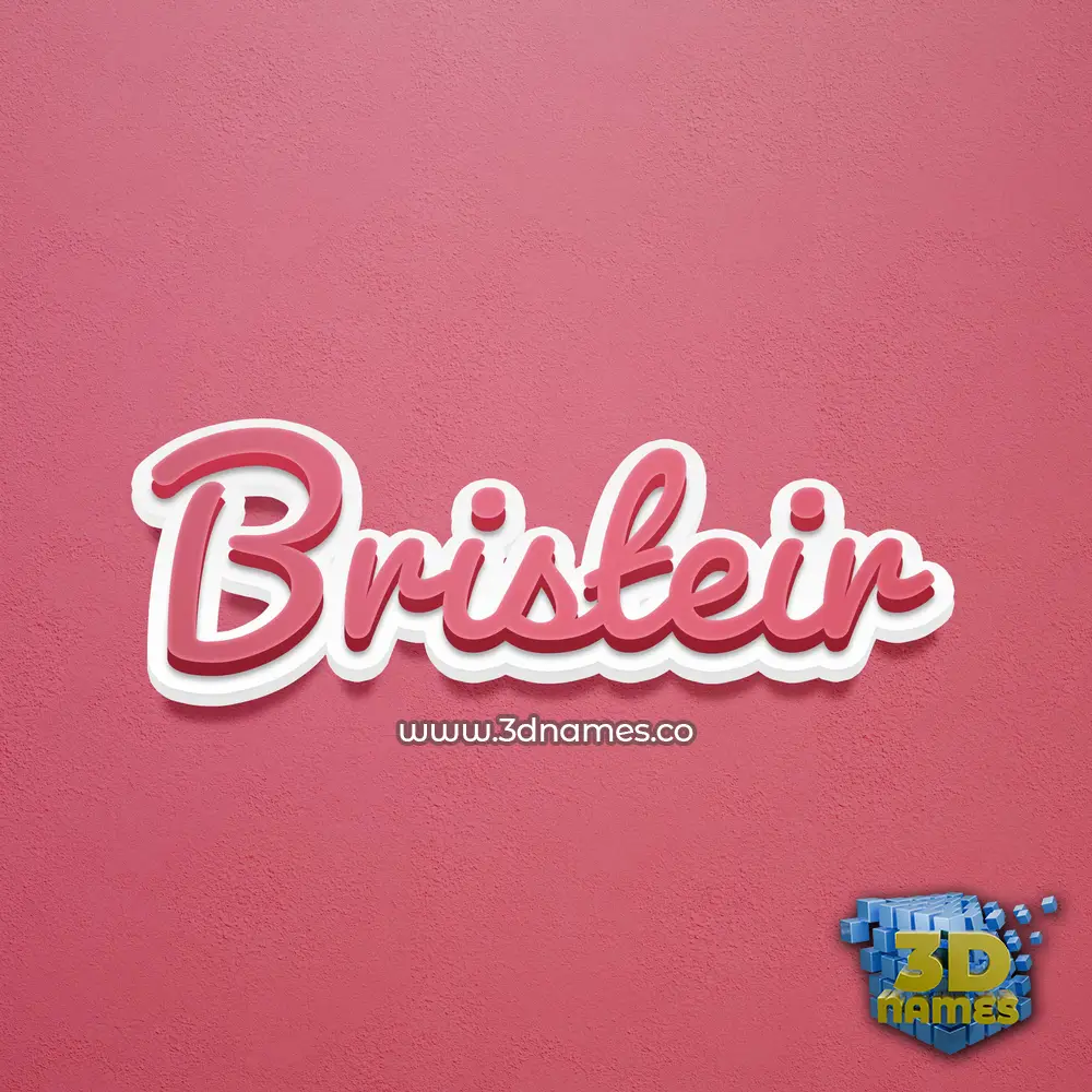 bristeir in Red Scribble style - 3D name wallpaper
