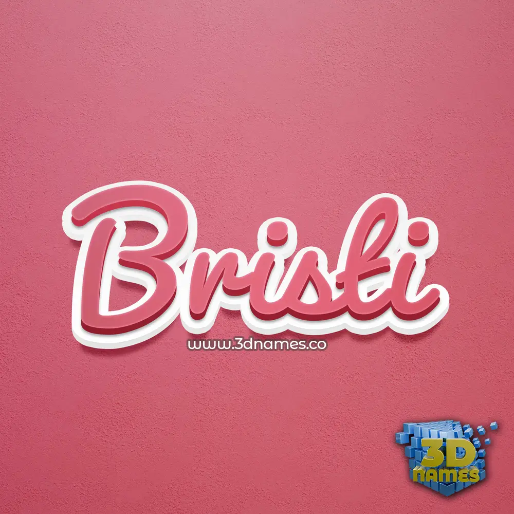 bristi in Red Scribble style - 3D name wallpaper