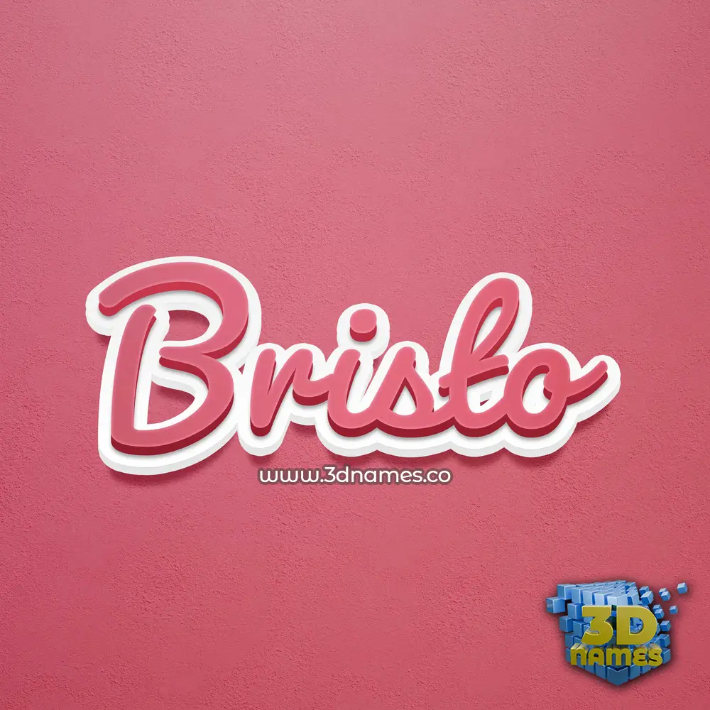 bristo in Red Scribble style - 3D name wallpaper