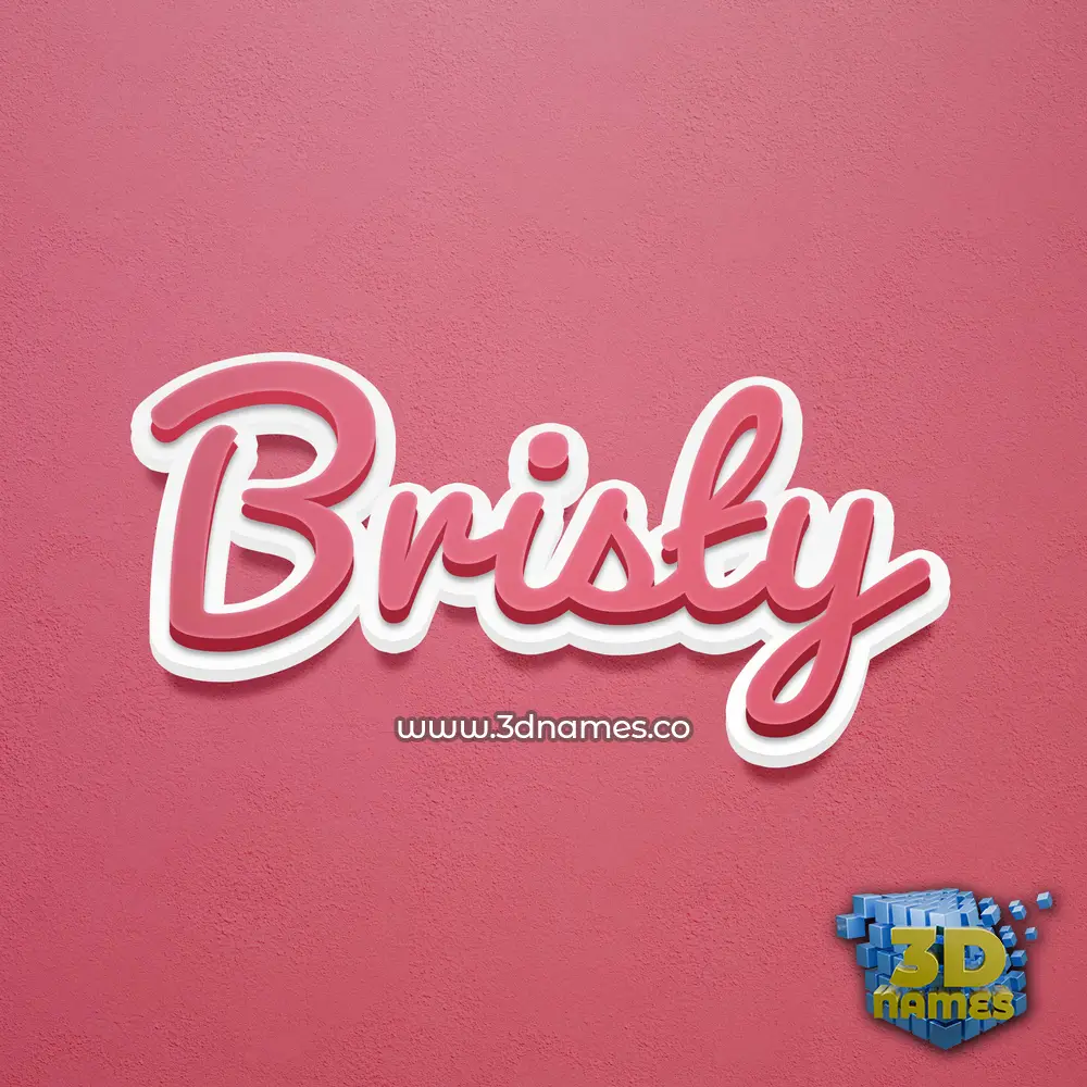 bristy in Red Scribble style - 3D name wallpaper