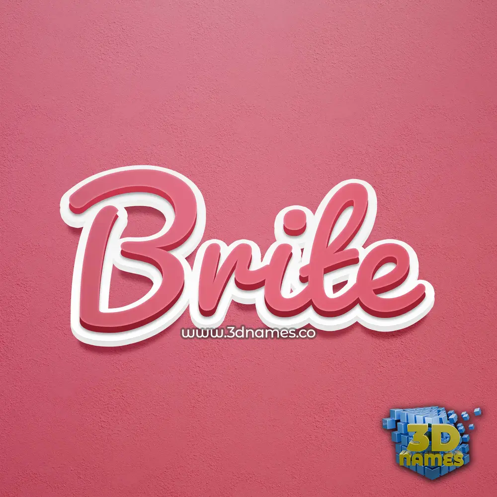 brite in Red Scribble style - 3D name wallpaper