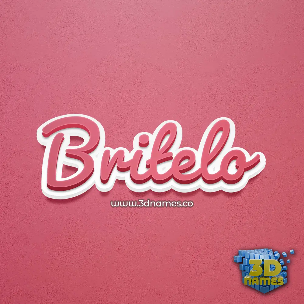britelo in Red Scribble style - 3D name wallpaper