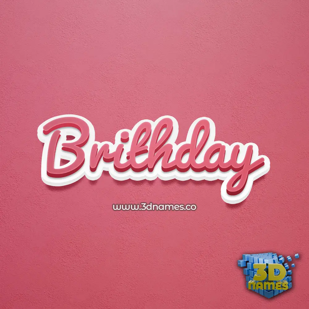 brithday in Red Scribble style - 3D name wallpaper