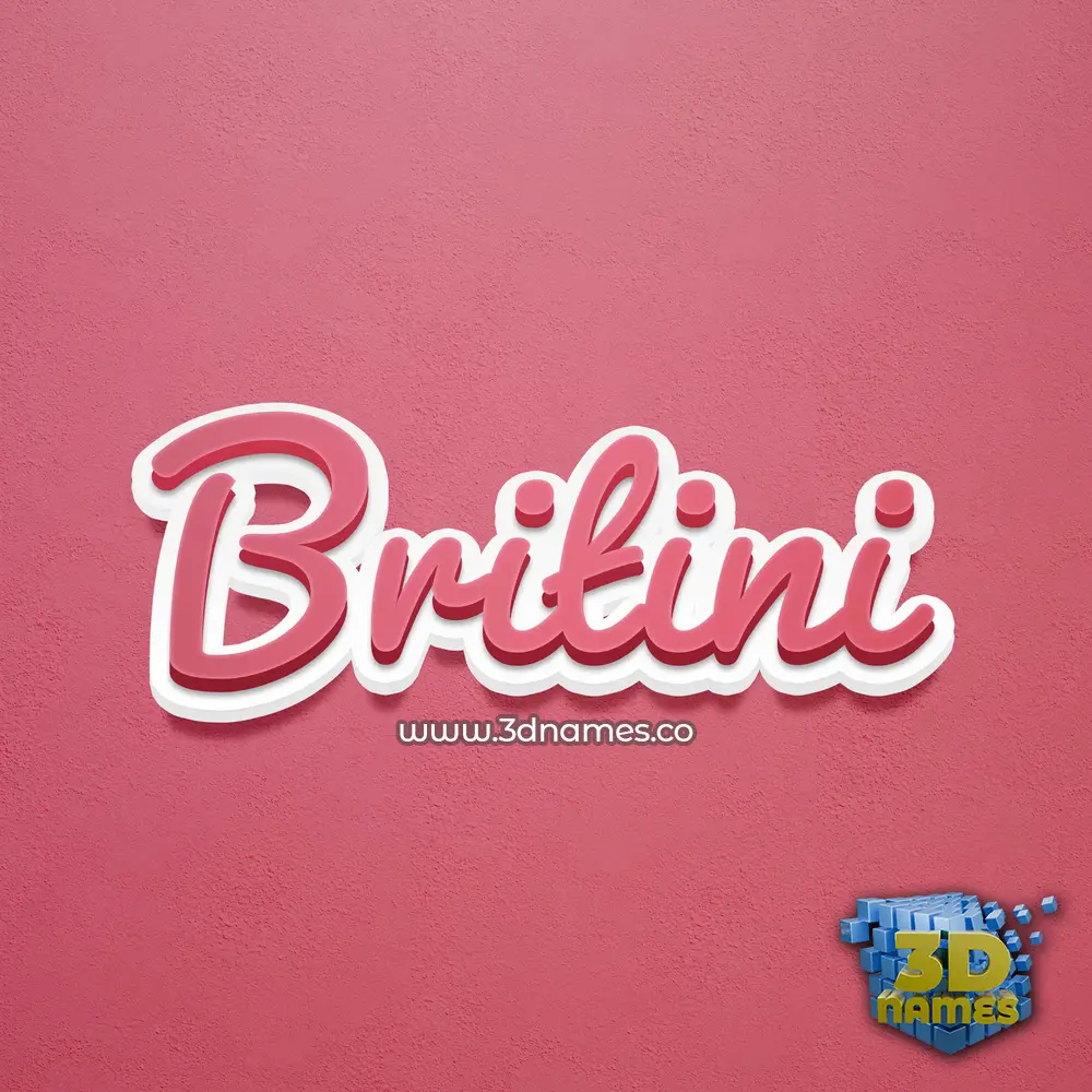 britini in Red Scribble style - 3D name wallpaper