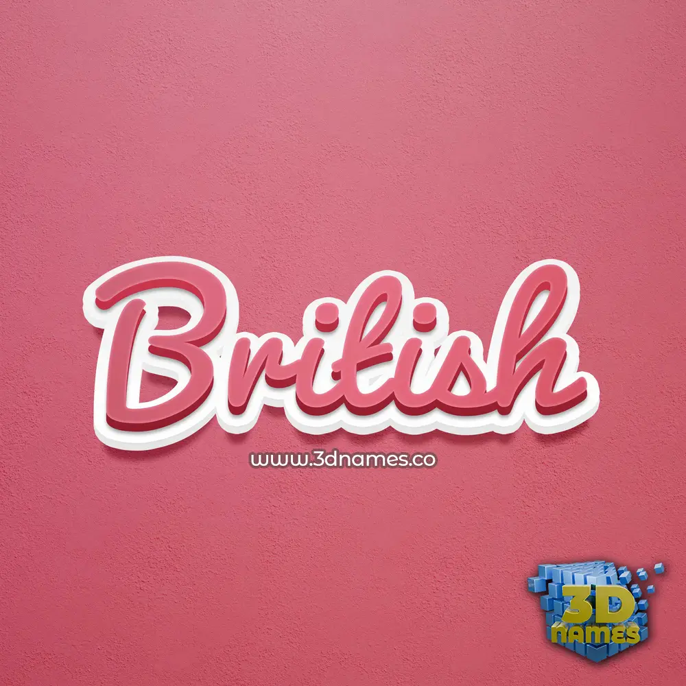 british in Red Scribble style - 3D name wallpaper