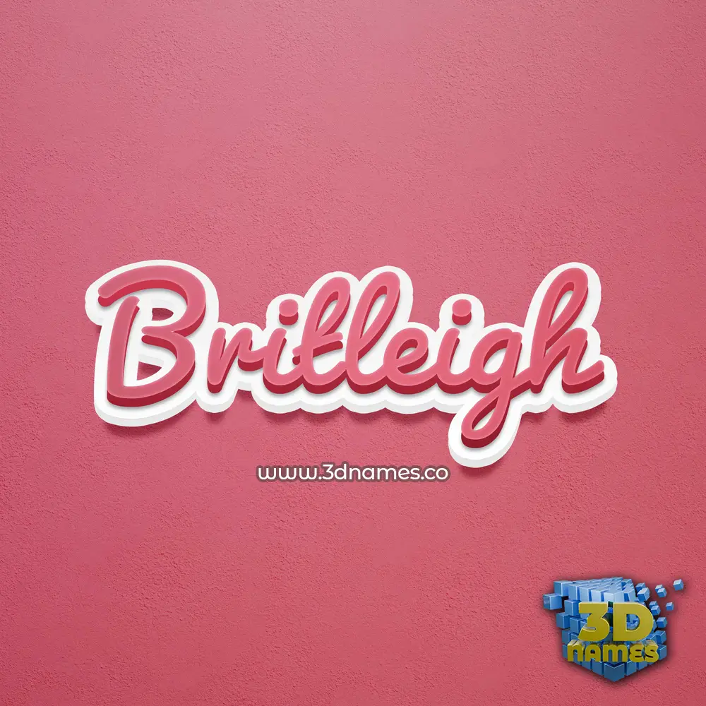 britleigh in Red Scribble style - 3D name wallpaper
