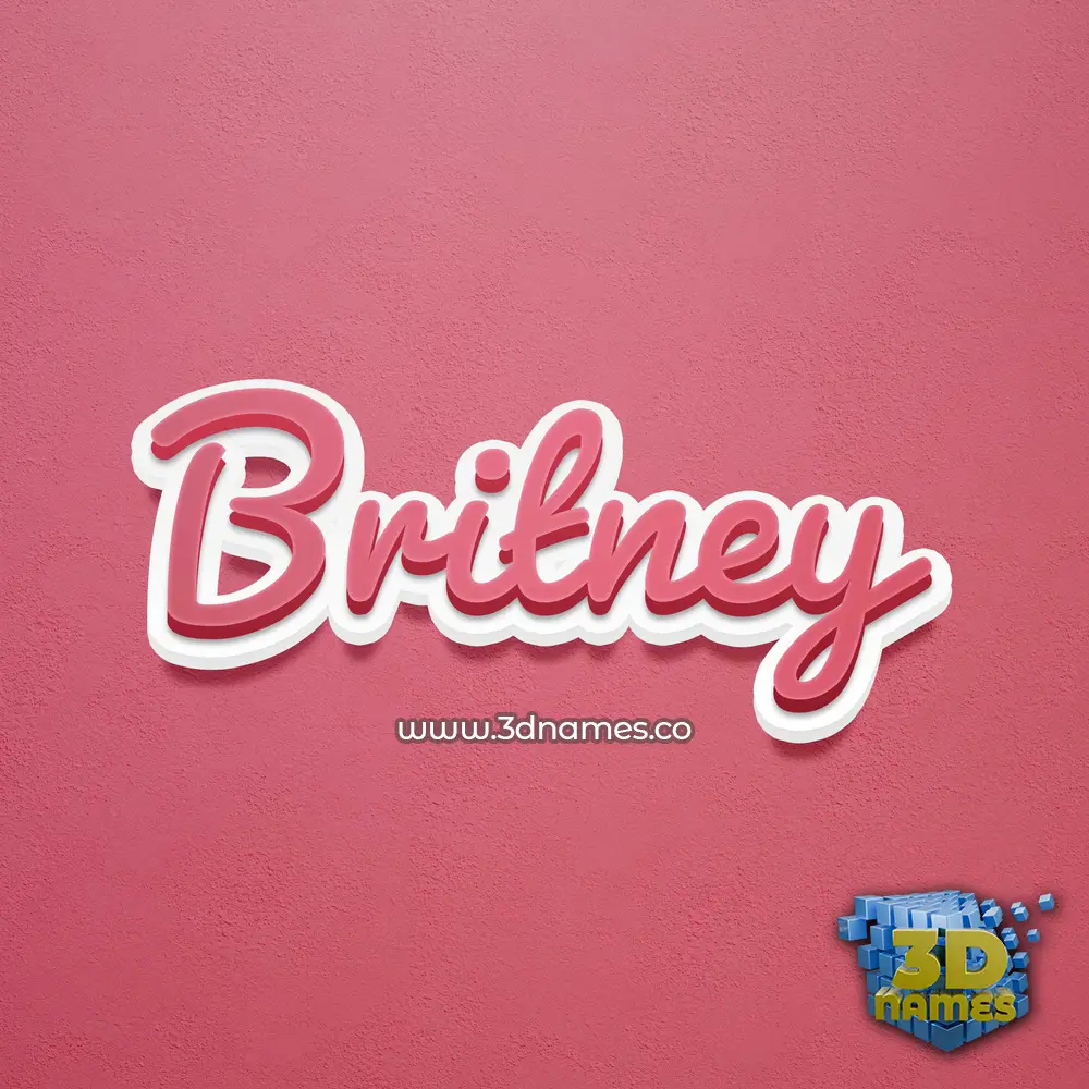 britney in Red Scribble style - 3D name wallpaper