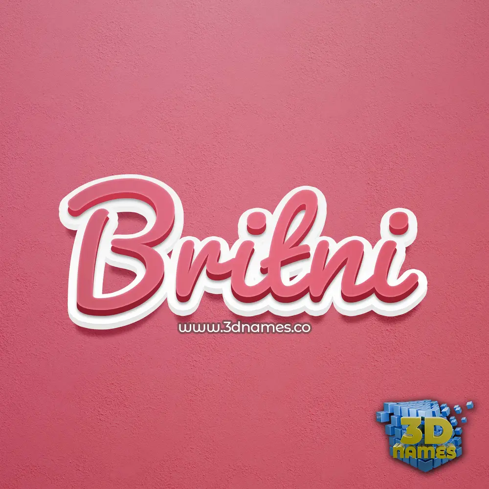 britni in Red Scribble style - 3D name wallpaper