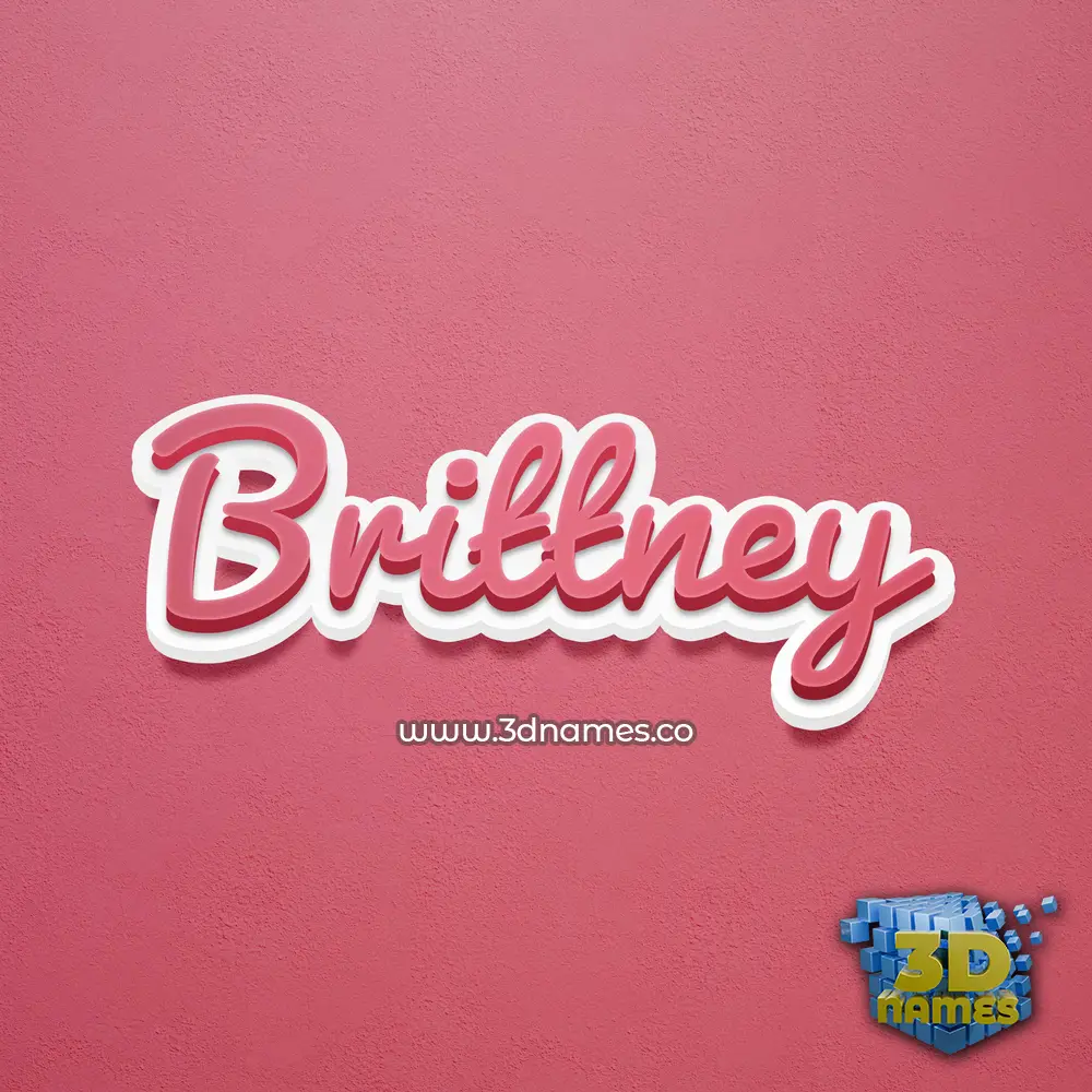 brittney in Red Scribble style - 3D name wallpaper