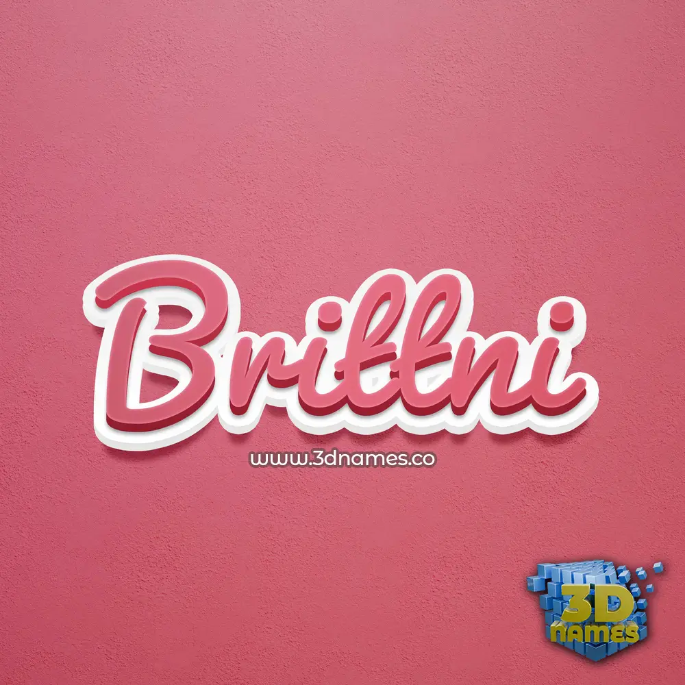 brittni in Red Scribble style - 3D name wallpaper