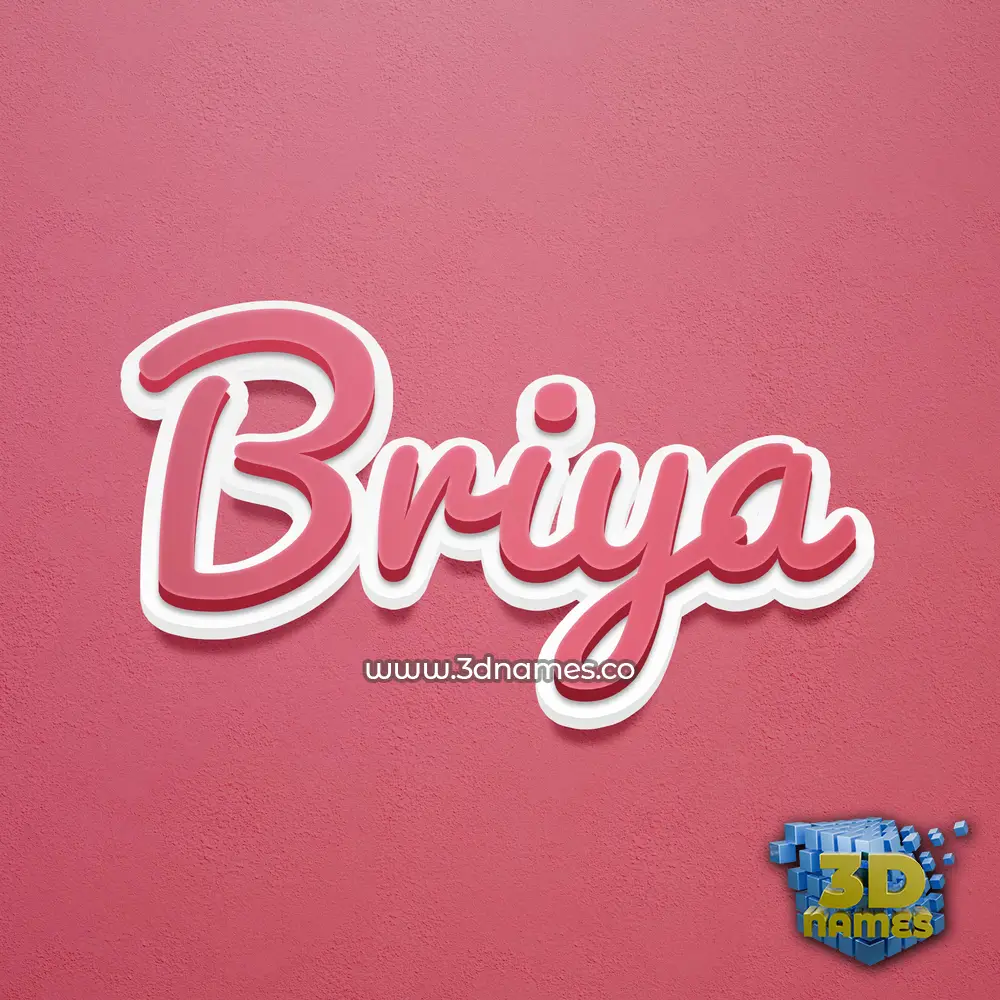 briya in Red Scribble style - 3D name wallpaper