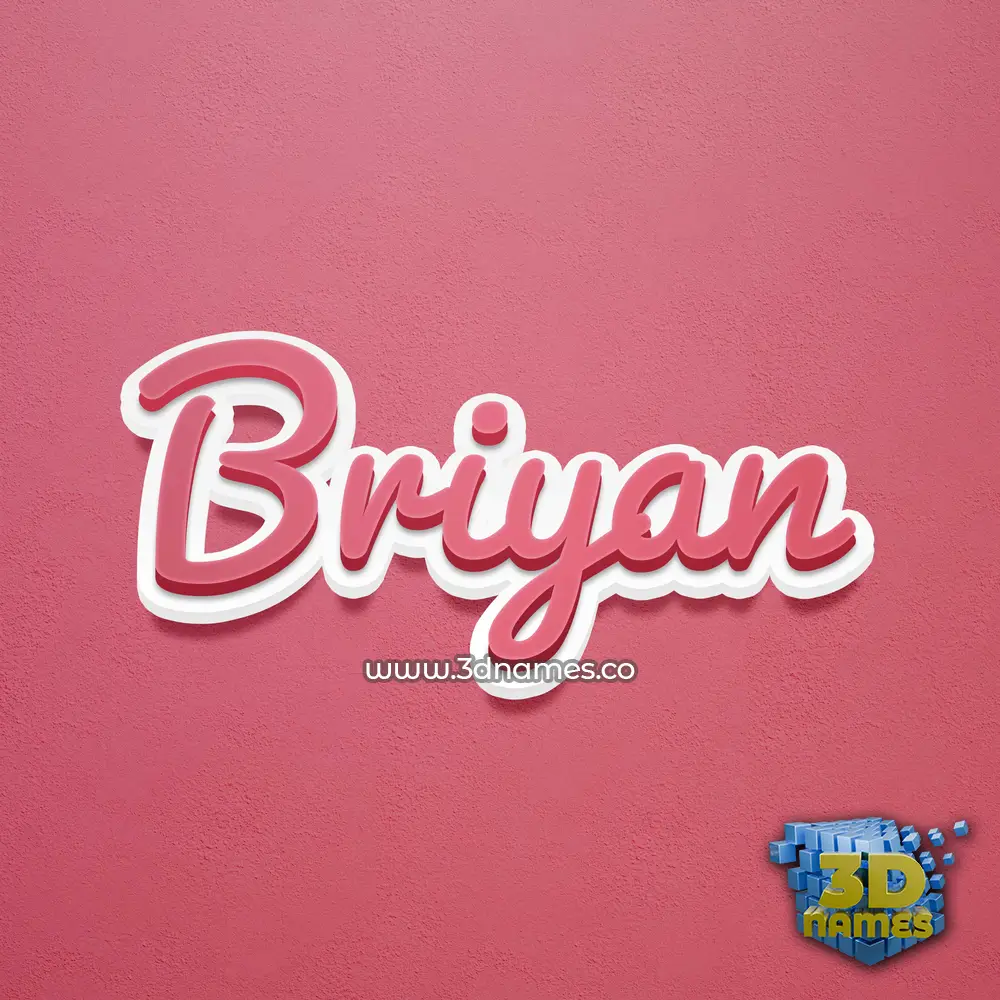 briyan in Red Scribble style - 3D name wallpaper