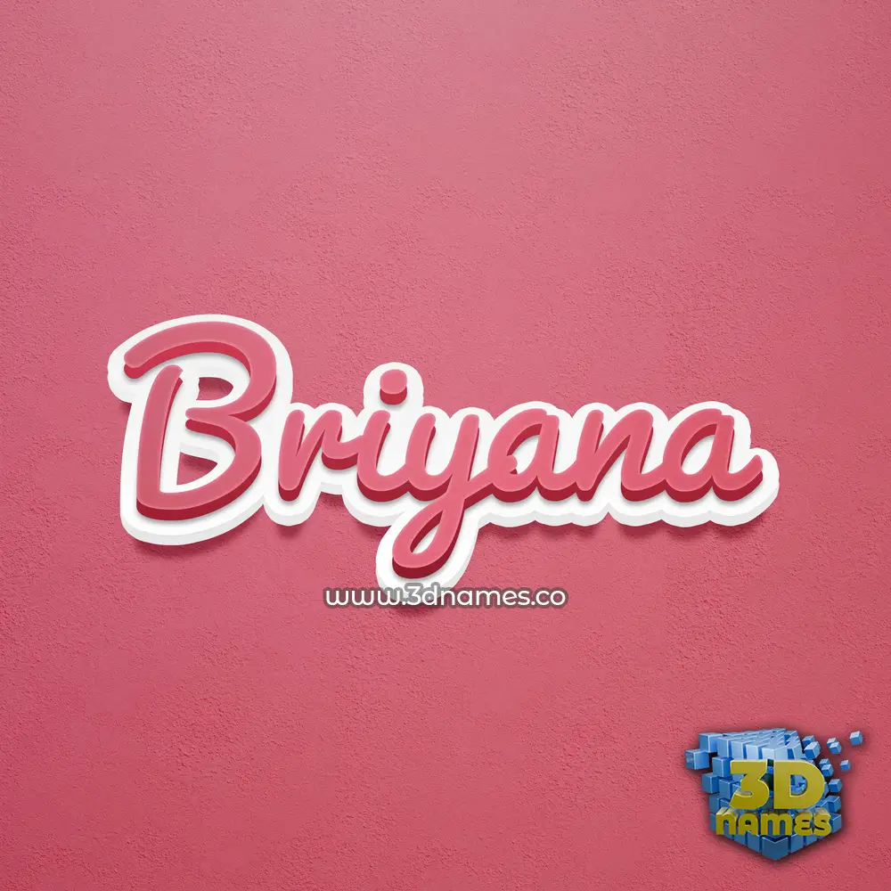 briyana in Red Scribble style - 3D name wallpaper