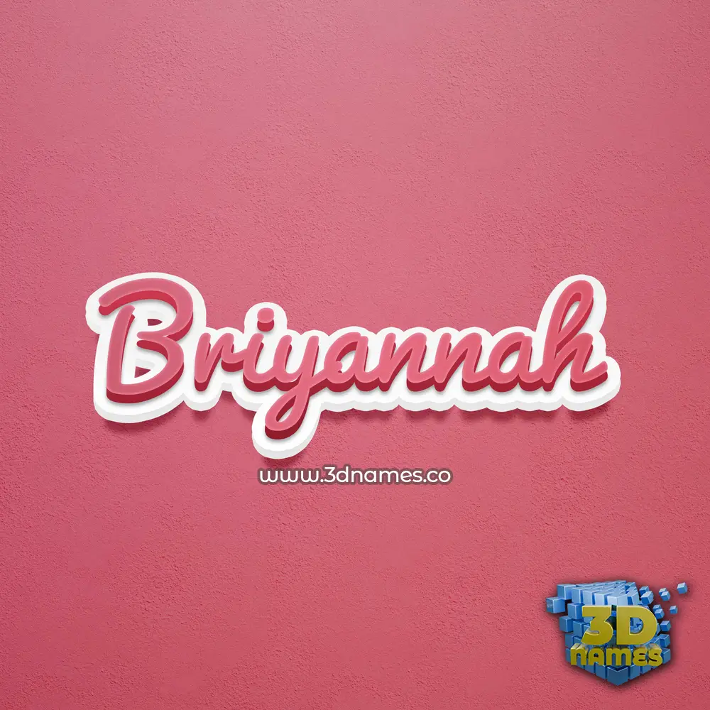 briyannah in Red Scribble style - 3D name wallpaper