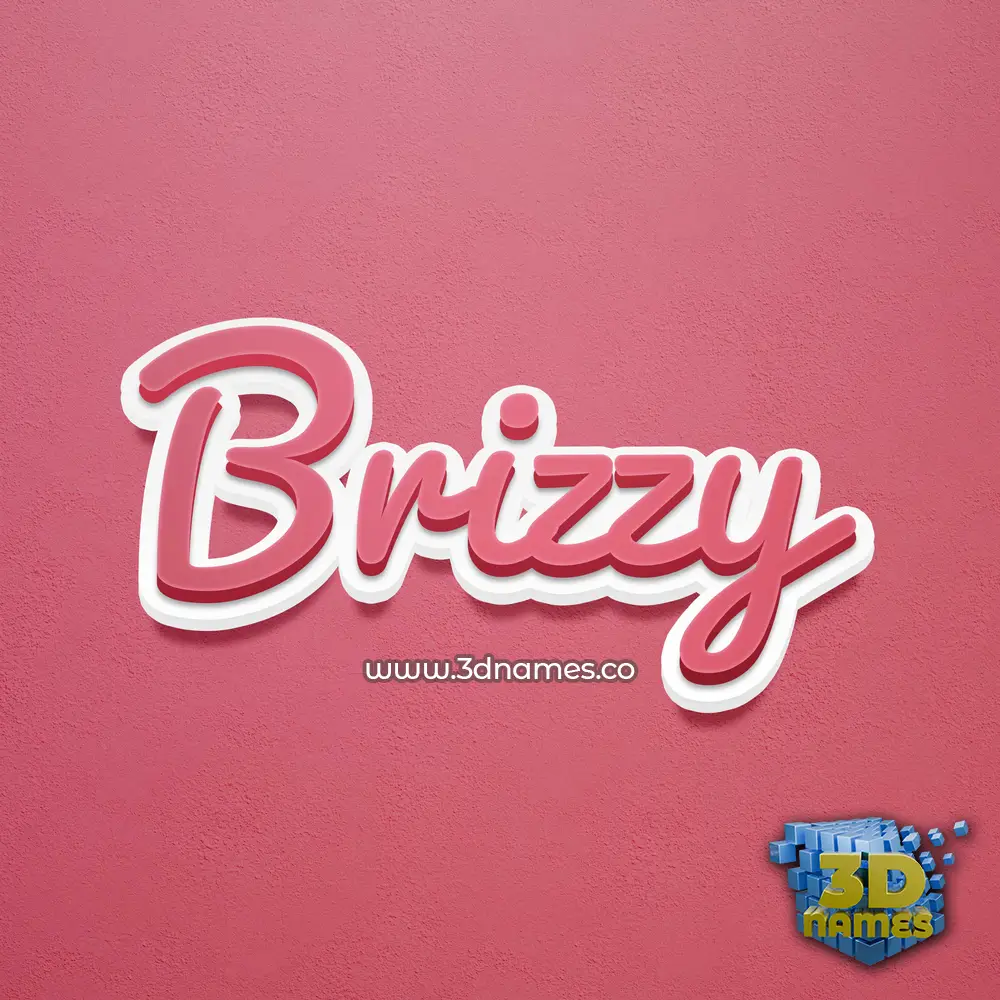 brizzy in Red Scribble style - 3D name wallpaper